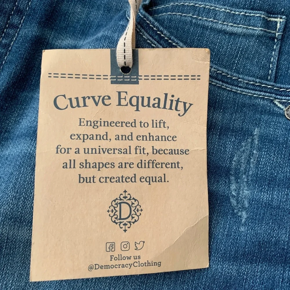 NWT NEW Democracy High Rise Slim Straight Distressed Jeans size 6 Ab technology - Picture 3 of 16